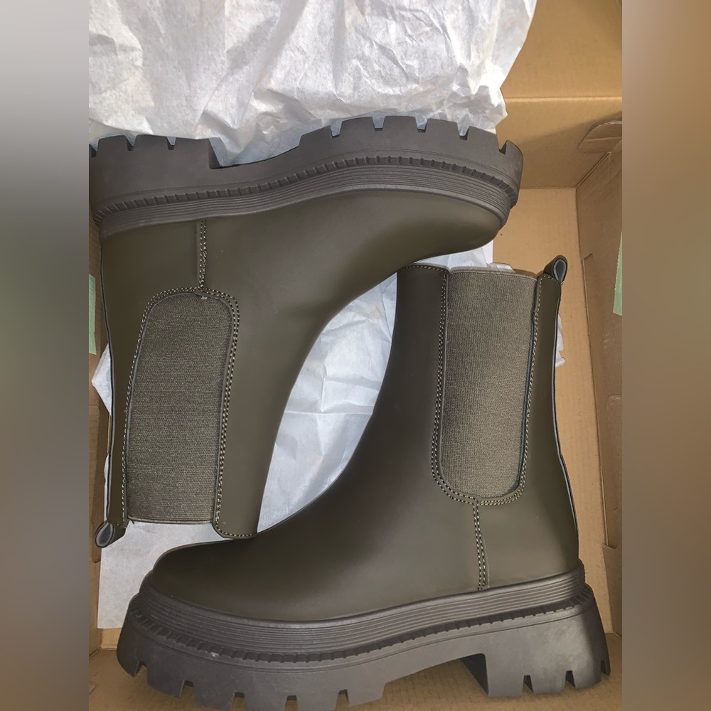 Army green booties
